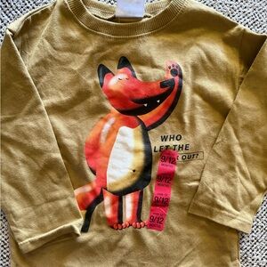 Zara Kids Tan Fox Long Sleeve Tee